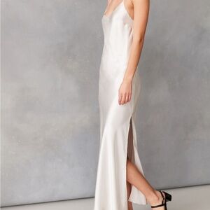Bardot Pfeiffer Shine Maxi Slip Dress Pearl